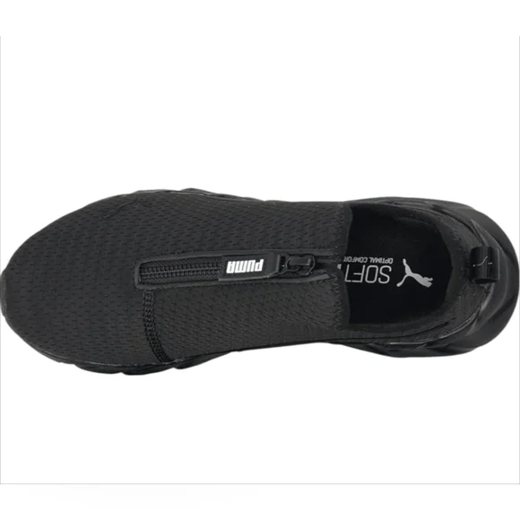 Puma Black Slip-On Sneakers Size 10 Zip Closure Like New - Picture 2 of 16